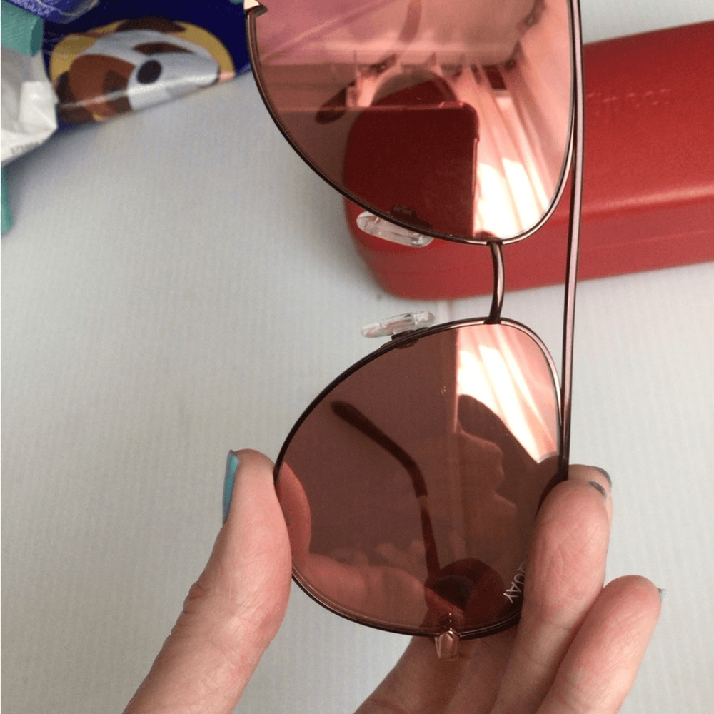 NEW ! Quay Aviator High Key Pink Sunglasses - Picture 6 of 8